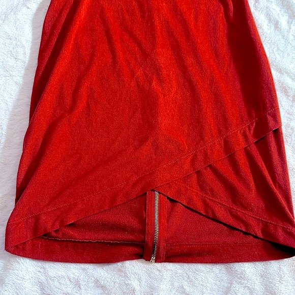 Long sleeve velvety burnt orange dress - Picture 3 of 5